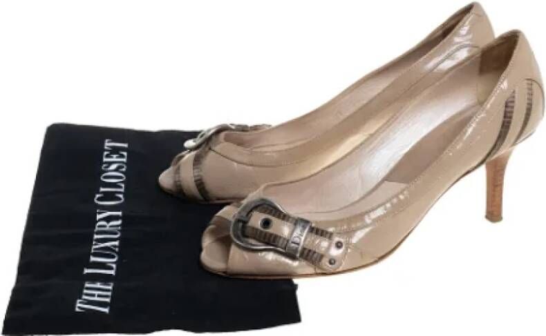 Dior Vintage Pre-owned Leather heels Beige Dames