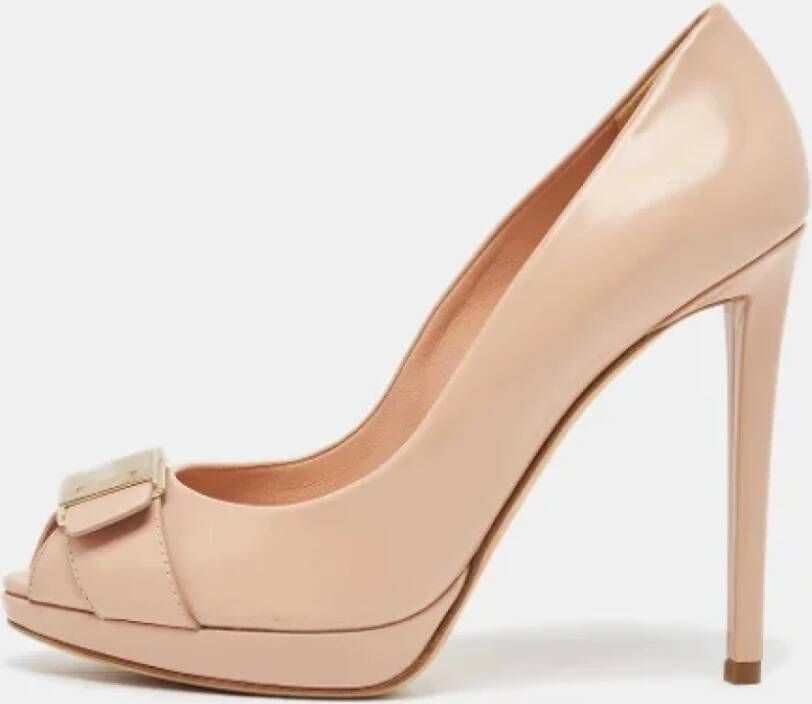 Dior Vintage Pre-owned Leather heels Beige Dames