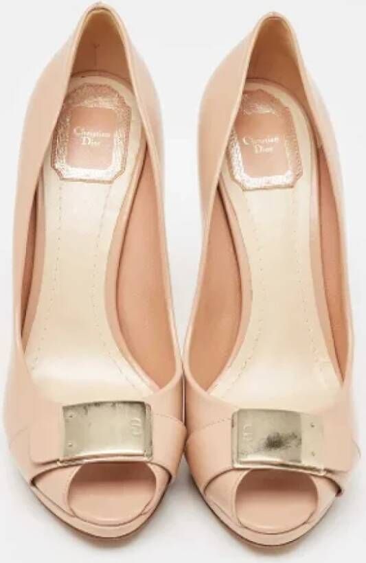 Dior Vintage Pre-owned Leather heels Beige Dames