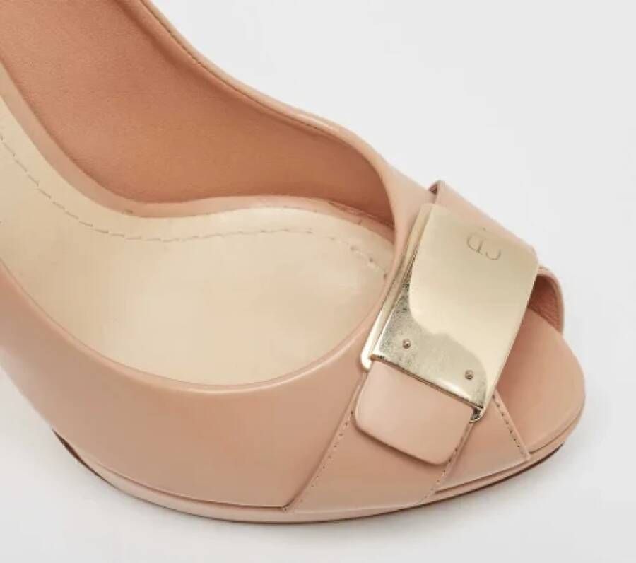 Dior Vintage Pre-owned Leather heels Beige Dames