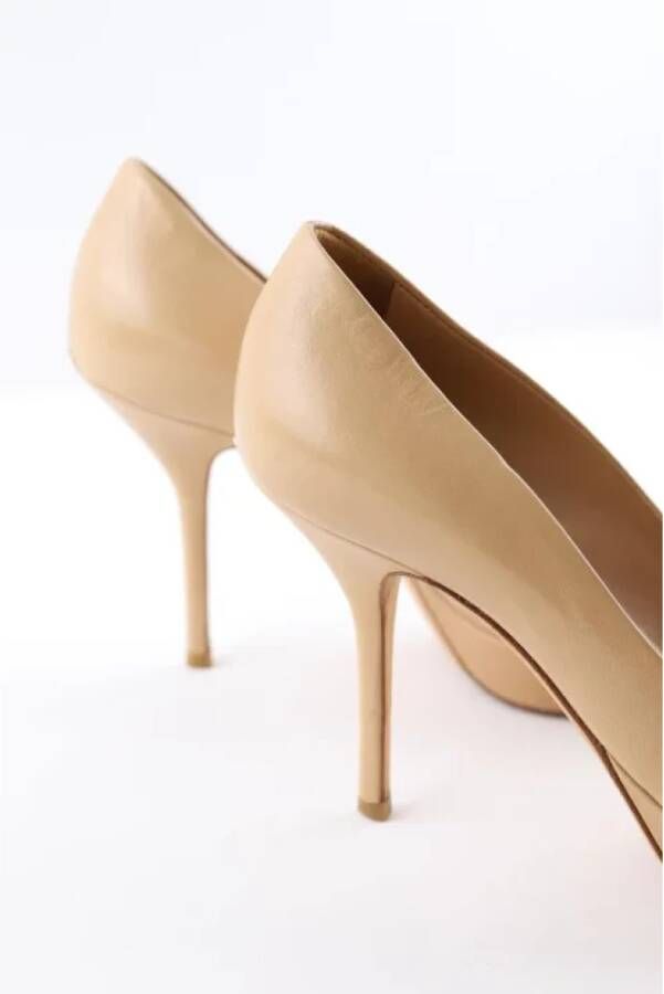 Dior Vintage Pre-owned Leather heels Beige Dames