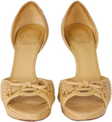 Dior Vintage Pre-owned Leather heels Beige Dames