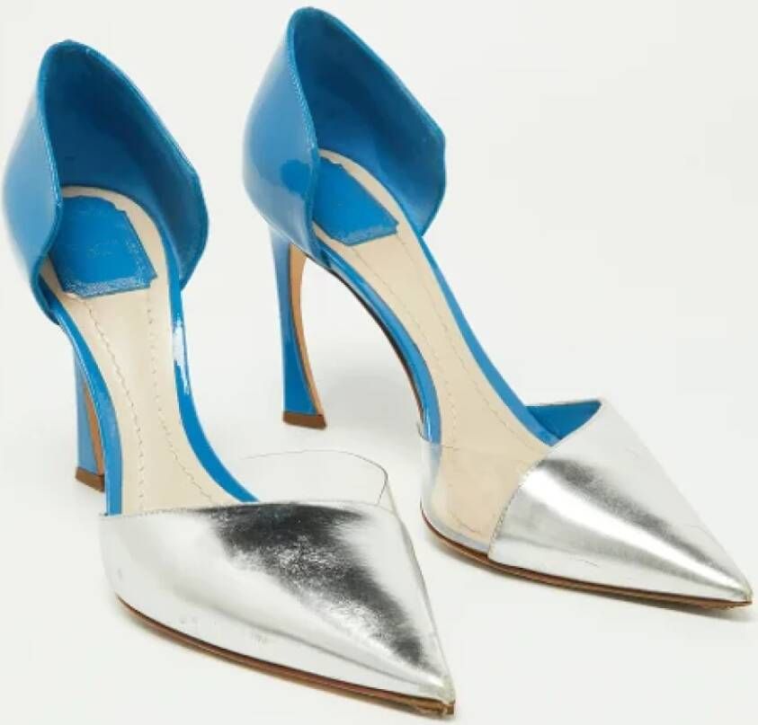 Dior Vintage Pre-owned Leather heels Blue Dames