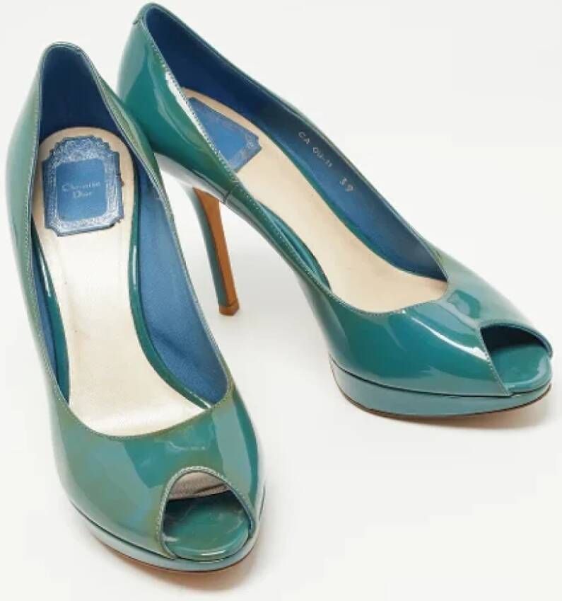 Dior Vintage Pre-owned Leather heels Blue Dames