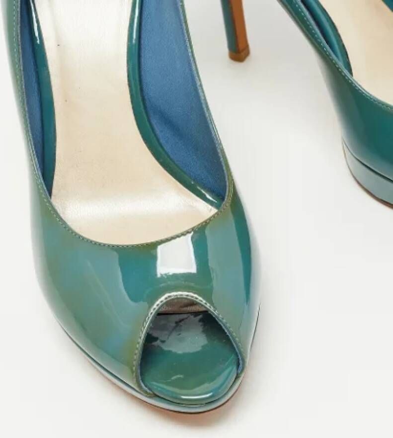 Dior Vintage Pre-owned Leather heels Blue Dames