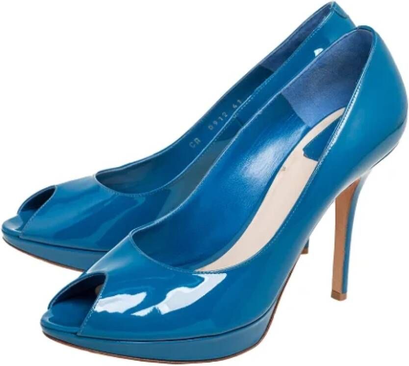 Dior Vintage Pre-owned Leather heels Blue Dames