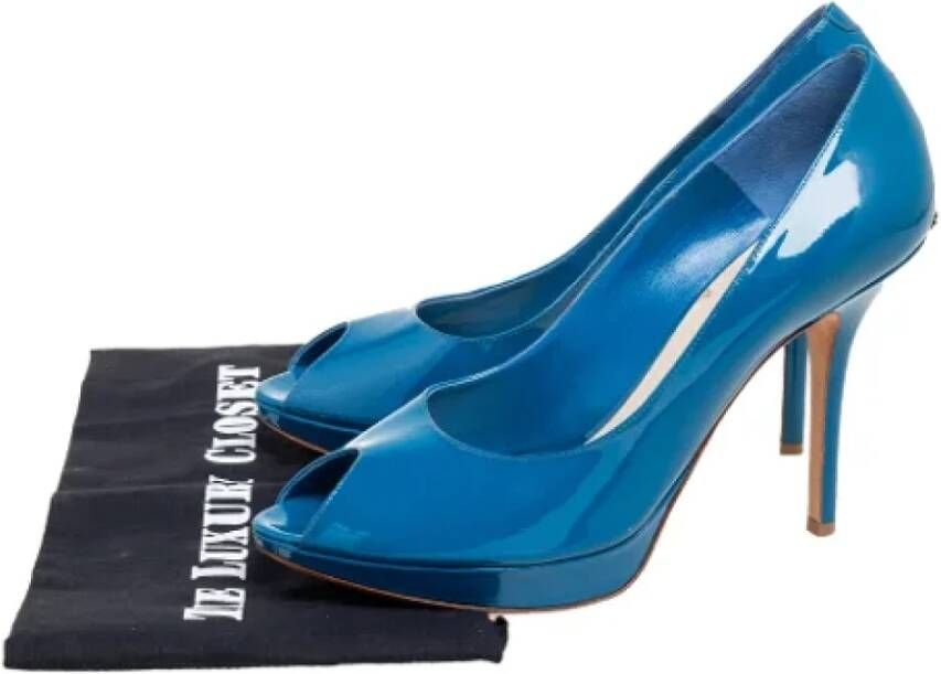 Dior Vintage Pre-owned Leather heels Blue Dames