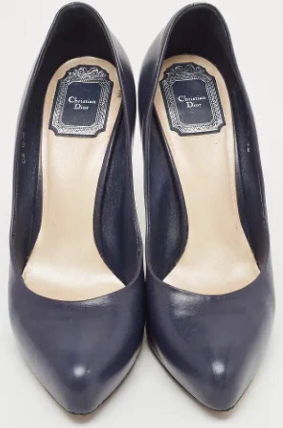 Dior Vintage Pre-owned Leather heels Blue Dames