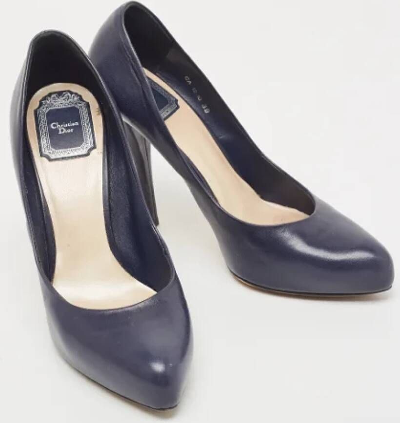 Dior Vintage Pre-owned Leather heels Blue Dames