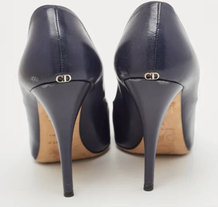 Dior Vintage Pre-owned Leather heels Blue Dames