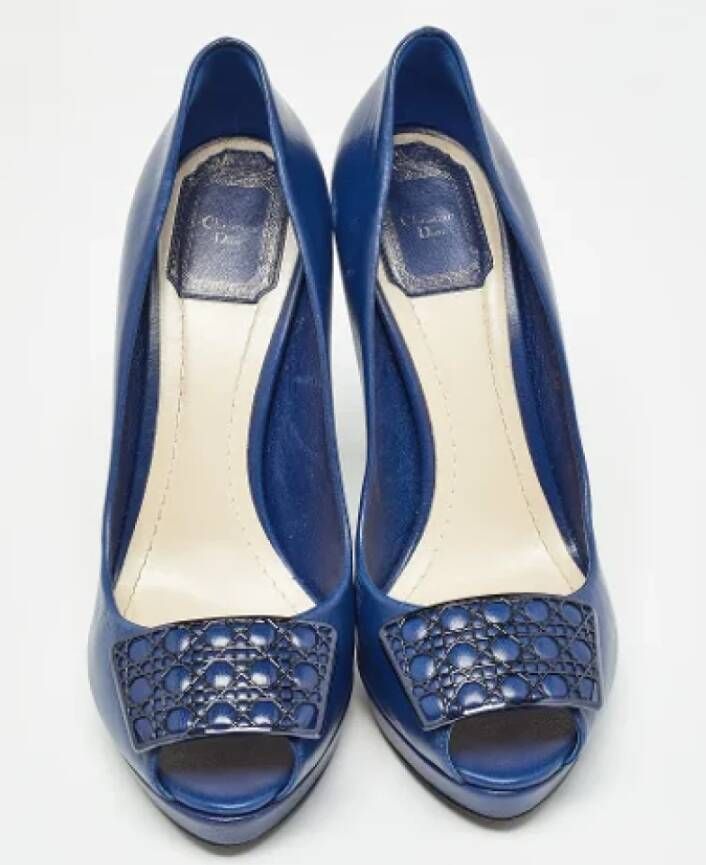 Dior Vintage Pre-owned Leather heels Blue Dames