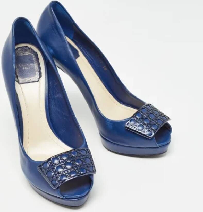 Dior Vintage Pre-owned Leather heels Blue Dames