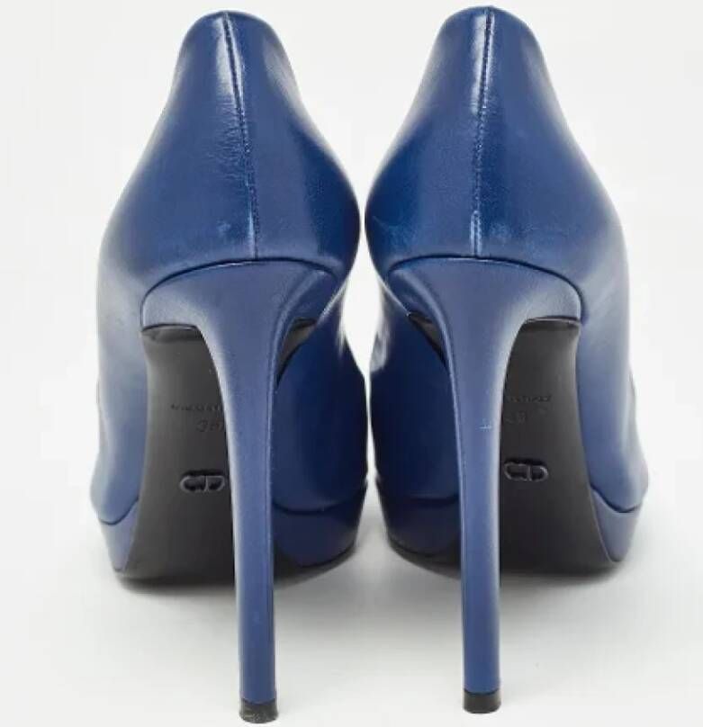 Dior Vintage Pre-owned Leather heels Blue Dames