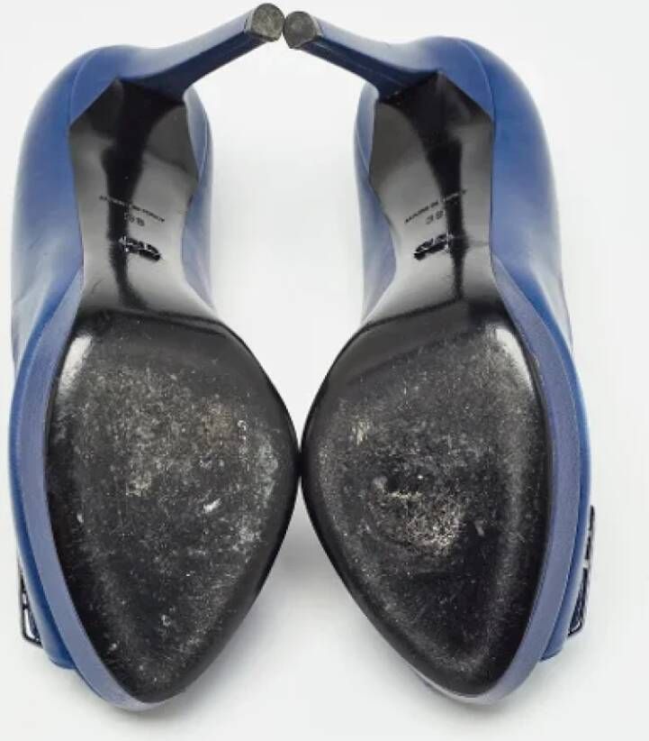 Dior Vintage Pre-owned Leather heels Blue Dames