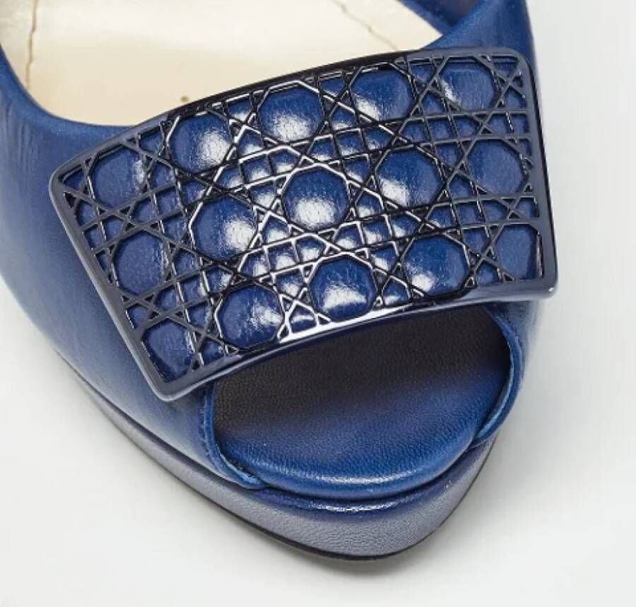 Dior Vintage Pre-owned Leather heels Blue Dames