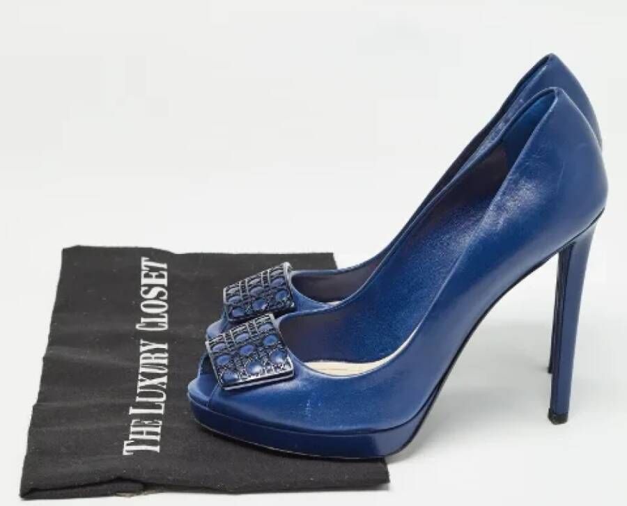Dior Vintage Pre-owned Leather heels Blue Dames