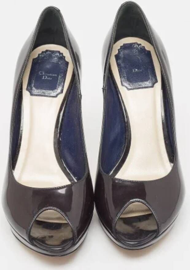 Dior Vintage Pre-owned Leather heels Blue Dames