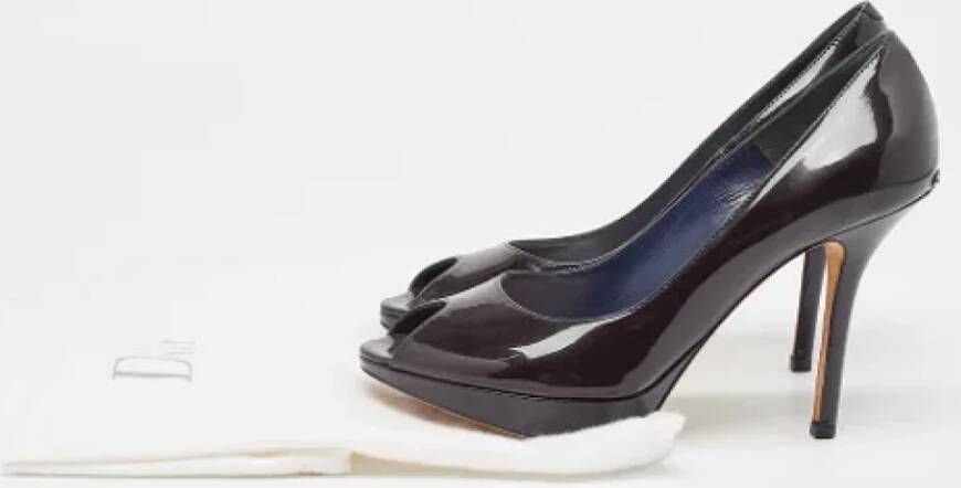 Dior Vintage Pre-owned Leather heels Blue Dames