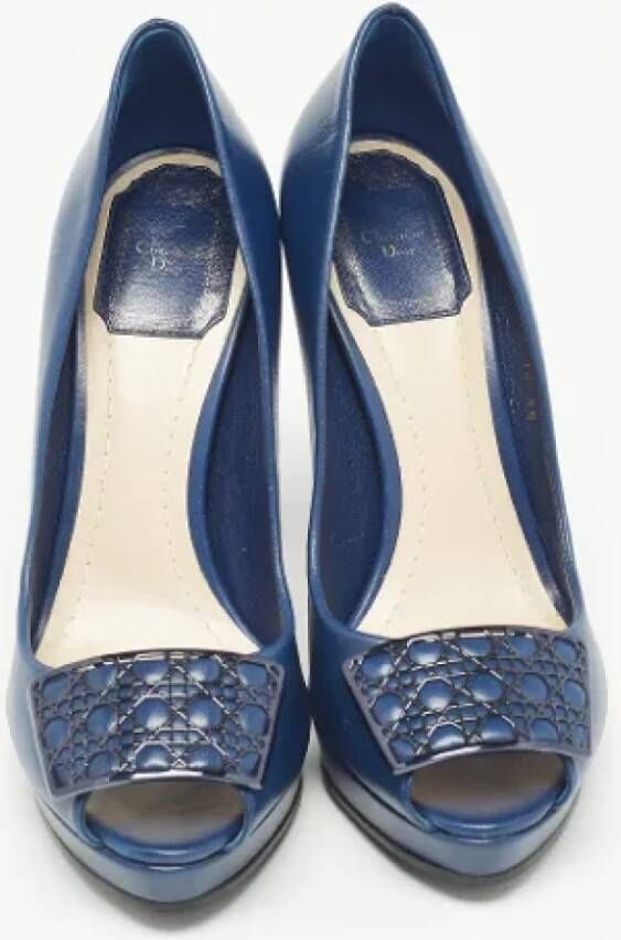 Dior Vintage Pre-owned Leather heels Blue Dames