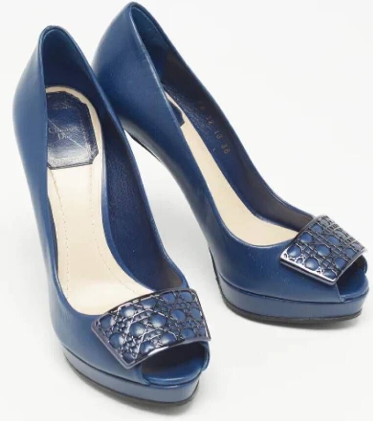 Dior Vintage Pre-owned Leather heels Blue Dames