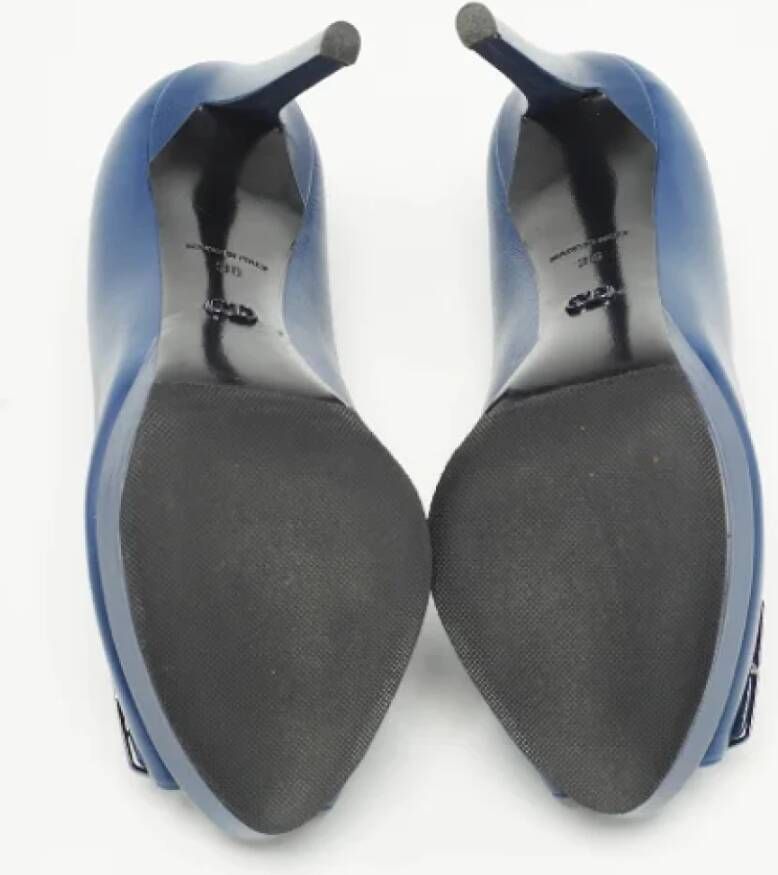 Dior Vintage Pre-owned Leather heels Blue Dames