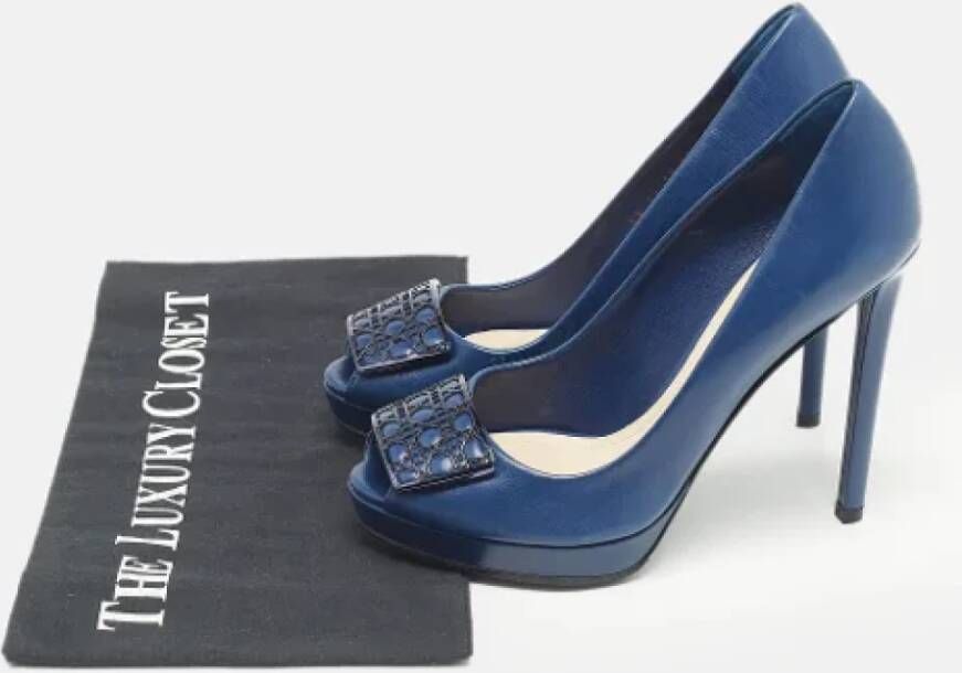 Dior Vintage Pre-owned Leather heels Blue Dames