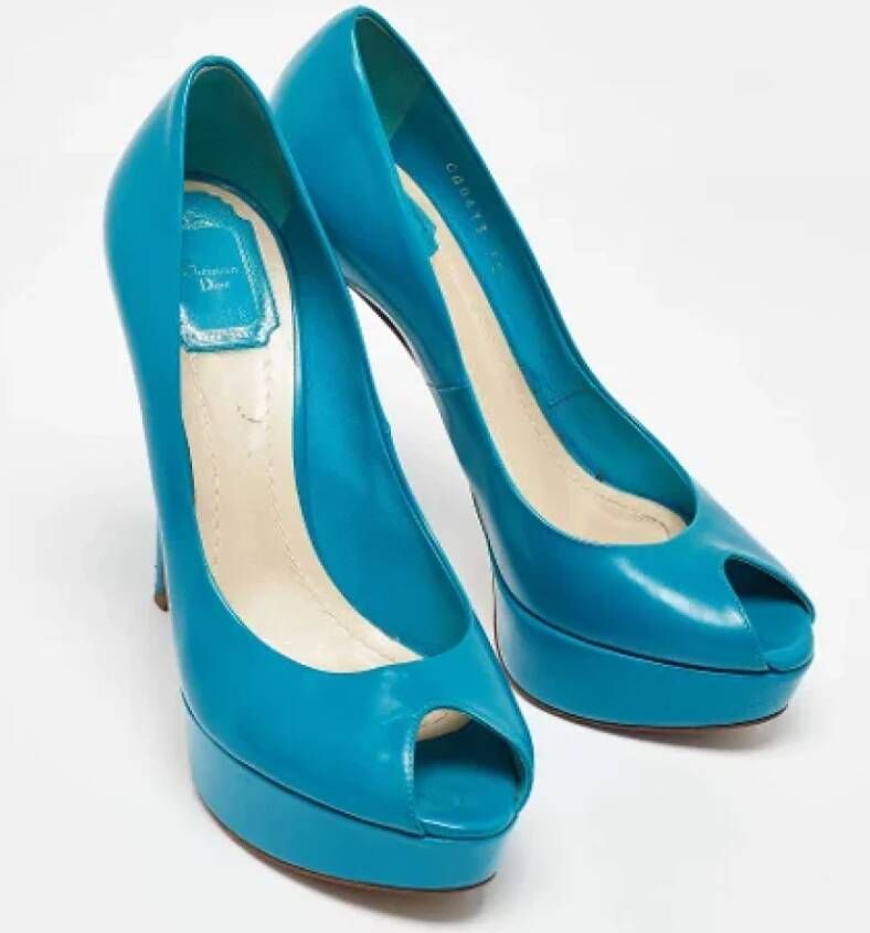 Dior Vintage Pre-owned Leather heels Blue Dames