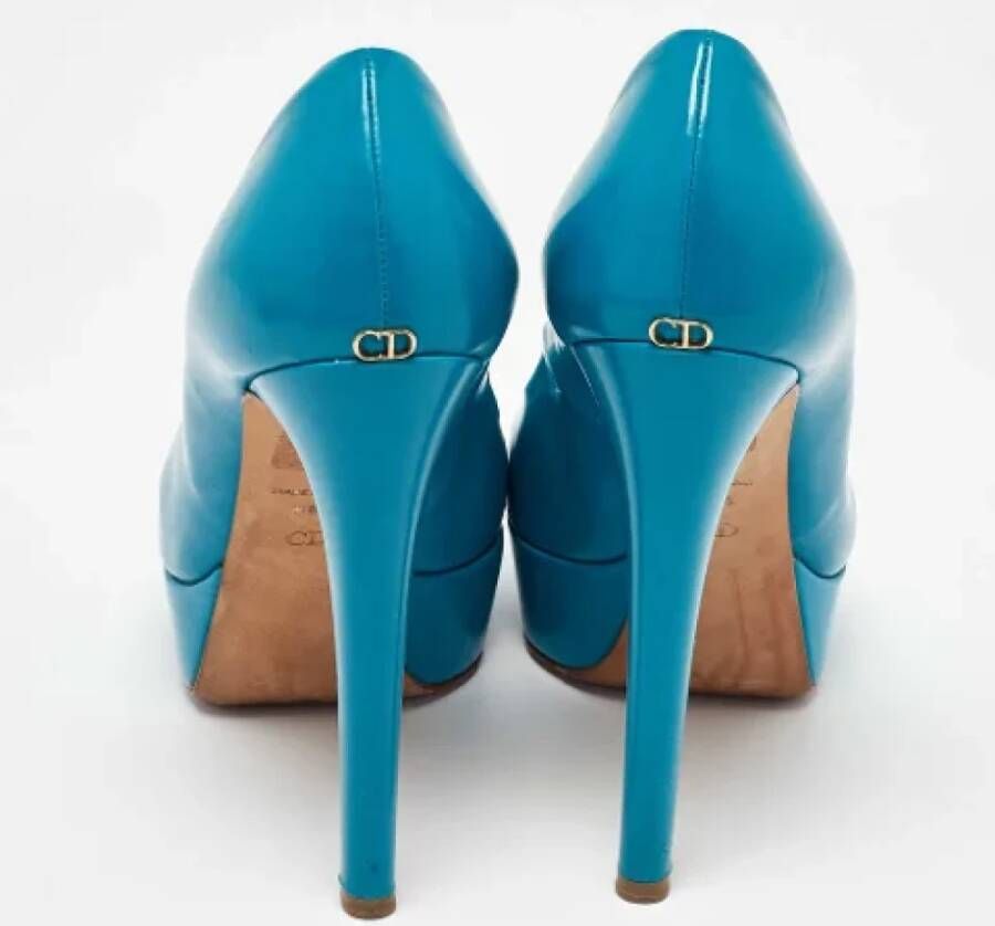 Dior Vintage Pre-owned Leather heels Blue Dames