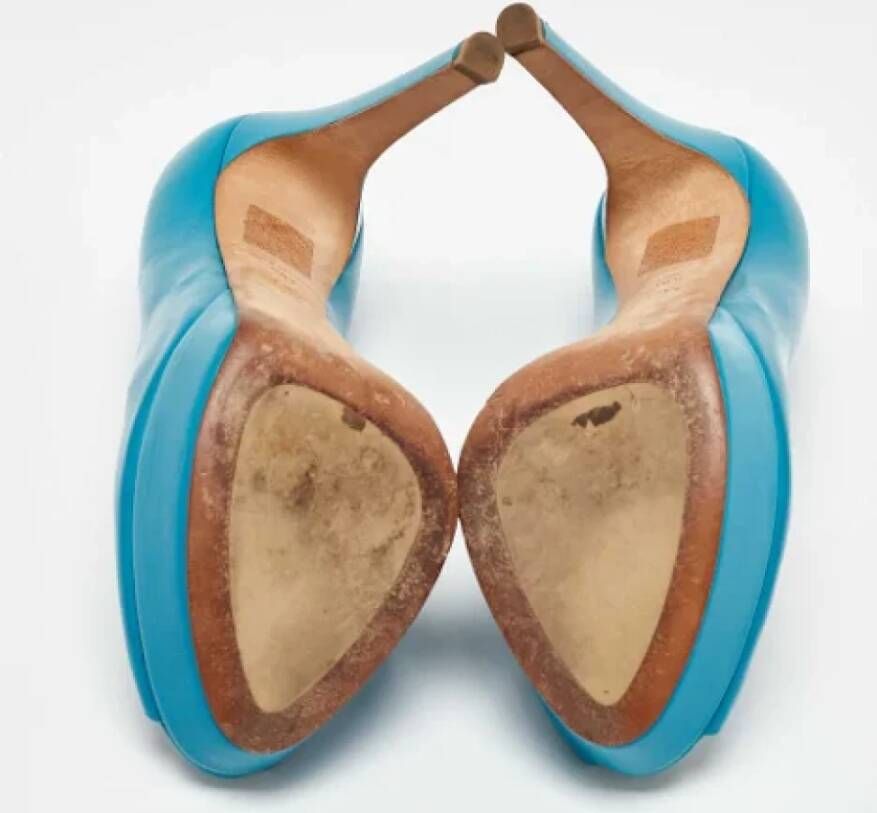 Dior Vintage Pre-owned Leather heels Blue Dames