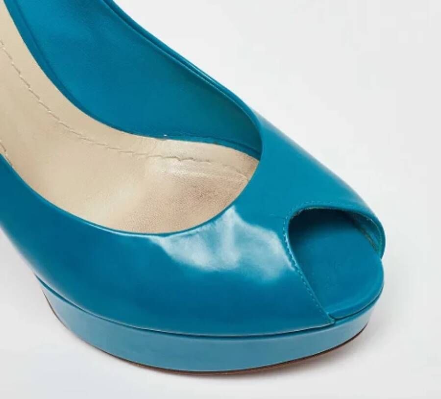 Dior Vintage Pre-owned Leather heels Blue Dames
