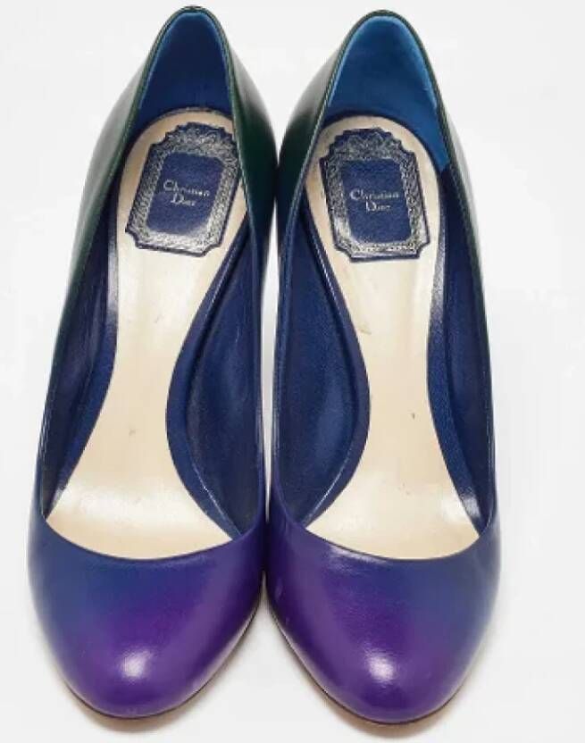 Dior Vintage Pre-owned Leather heels Blue Dames