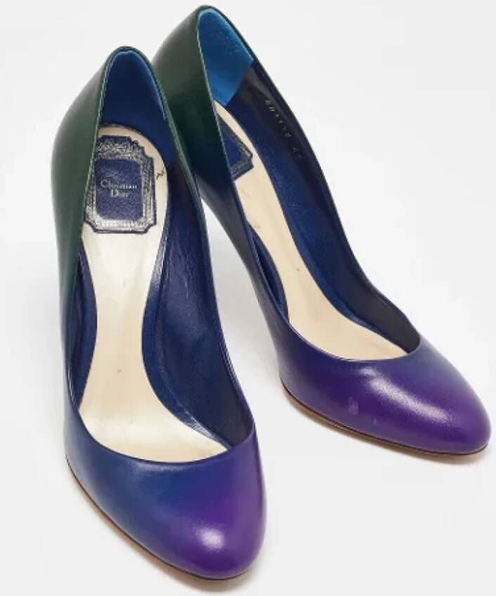 Dior Vintage Pre-owned Leather heels Blue Dames