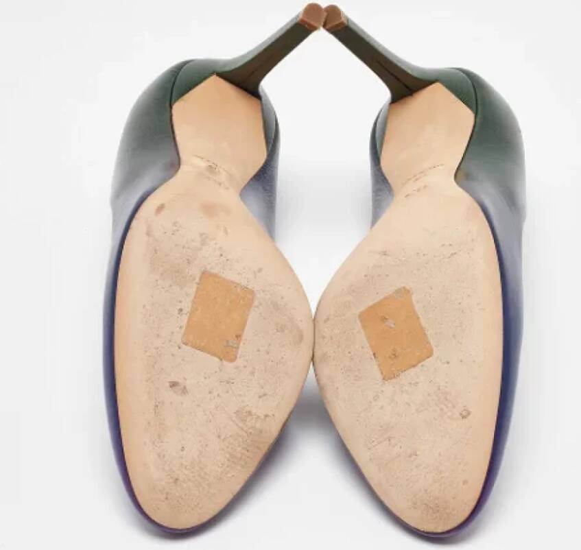 Dior Vintage Pre-owned Leather heels Blue Dames