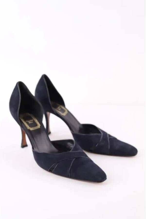 Dior Vintage Pre-owned Leather heels Blue Dames