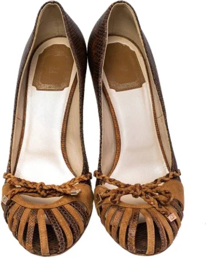 Dior Vintage Pre-owned Leather heels Brown Dames