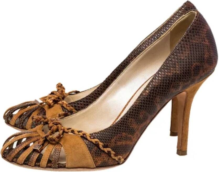 Dior Vintage Pre-owned Leather heels Brown Dames