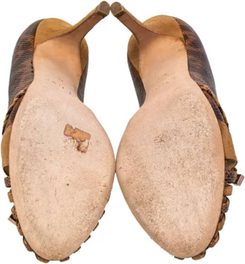 Dior Vintage Pre-owned Leather heels Brown Dames