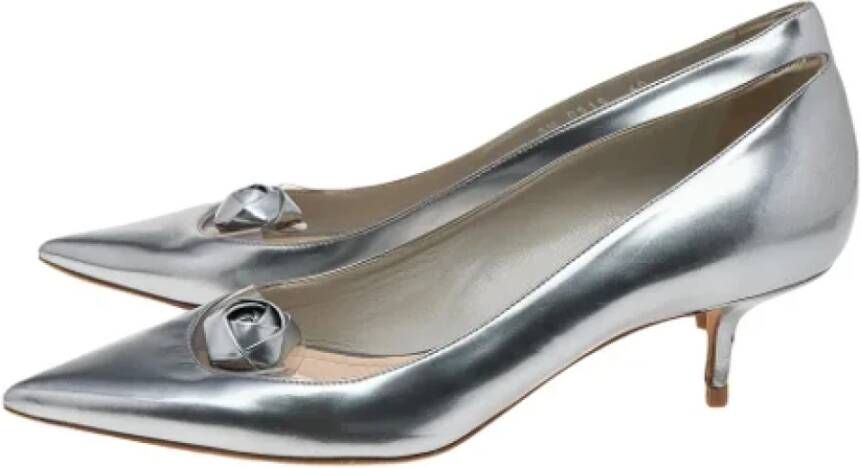 Dior Vintage Pre-owned Leather heels Gray Dames