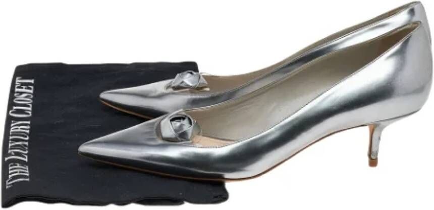Dior Vintage Pre-owned Leather heels Gray Dames