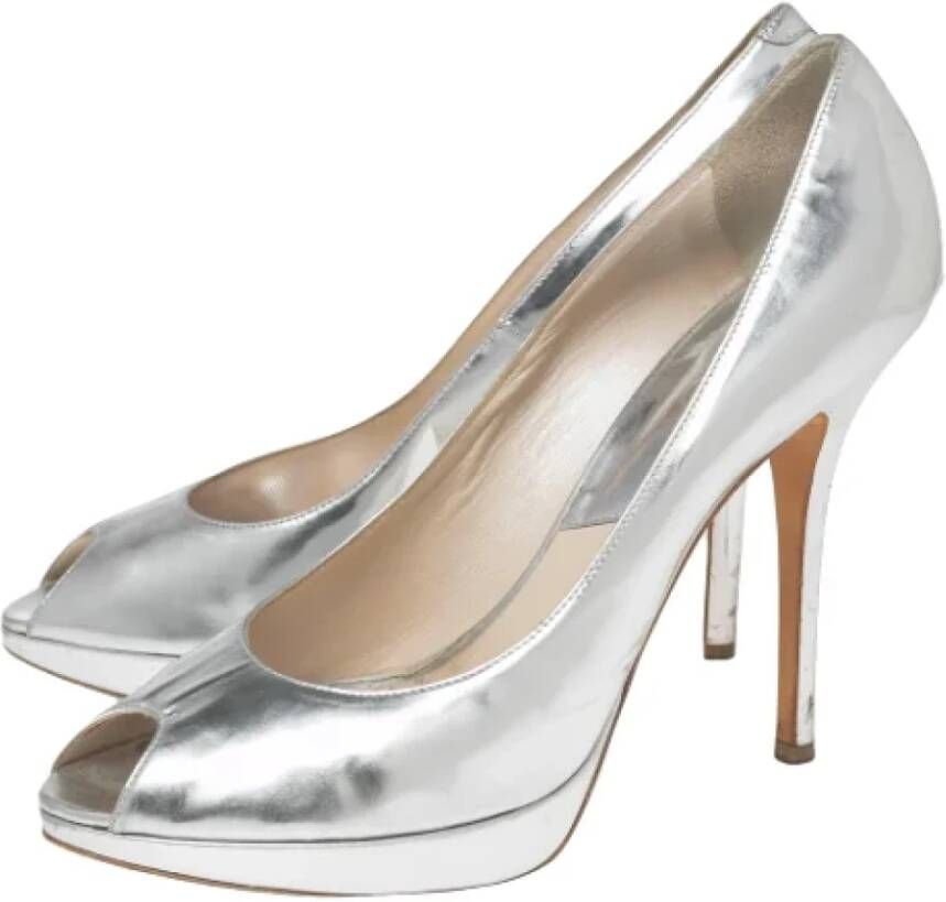 Dior Vintage Pre-owned Leather heels Gray Dames