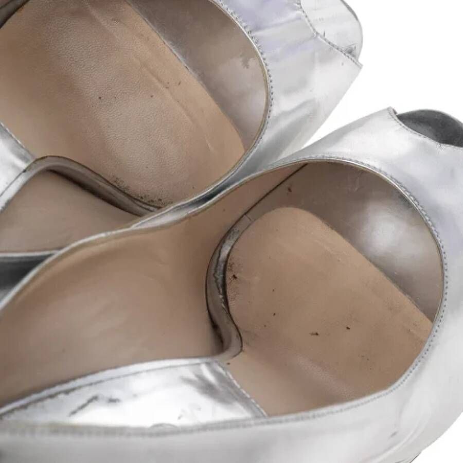 Dior Vintage Pre-owned Leather heels Gray Dames
