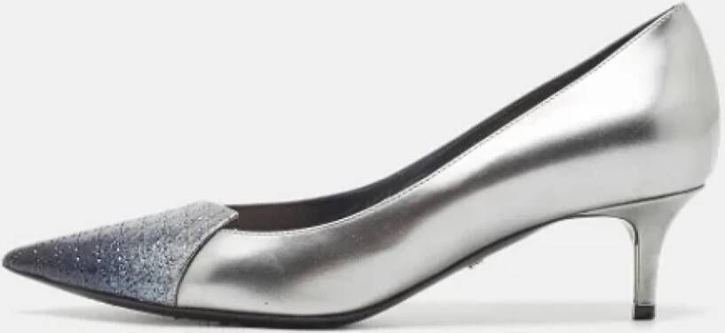 Dior Vintage Pre-owned Leather heels Gray Dames