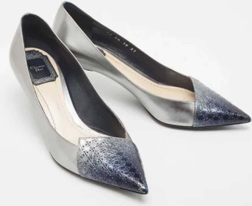 Dior Vintage Pre-owned Leather heels Gray Dames