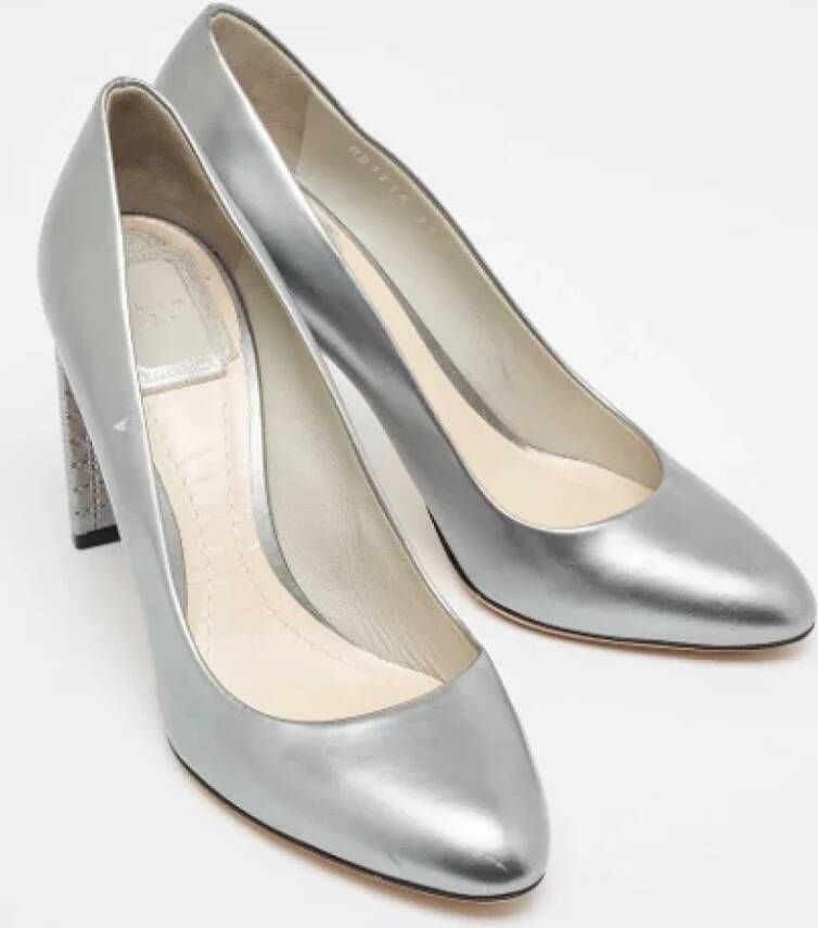 Dior Vintage Pre-owned Leather heels Gray Dames