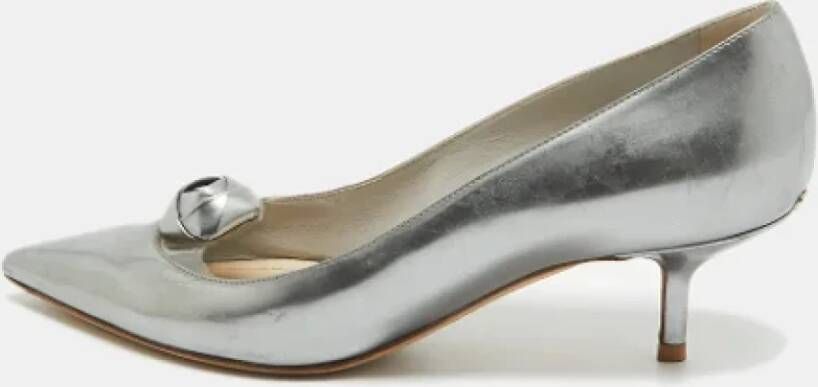 Dior Vintage Pre-owned Leather heels Gray Dames