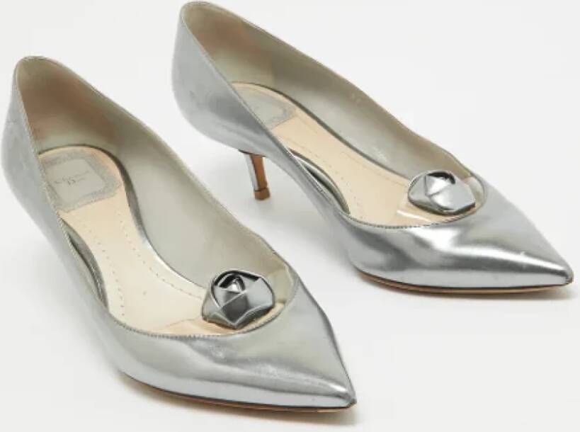 Dior Vintage Pre-owned Leather heels Gray Dames