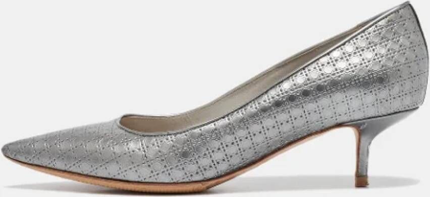 Dior Vintage Pre-owned Leather heels Gray Dames