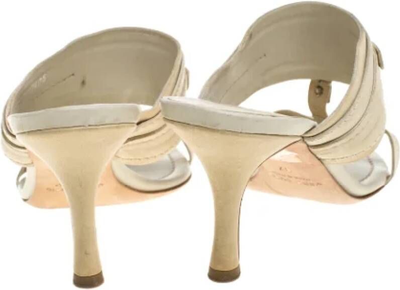 Dior Vintage Pre-owned Leather sandals Beige Dames