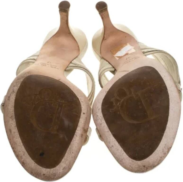 Dior Vintage Pre-owned Leather sandals Beige Dames