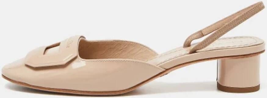 Dior Vintage Pre-owned Leather sandals Beige Dames